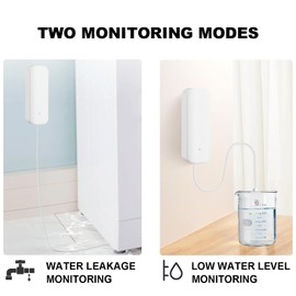 UHPPOTE 2.4GHz WiFi Water Leakage Detector Leak Detection Sensor Flooding Level Monitoring Work with Tuya APP