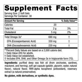 Omega 3 690 Mg Nordic Naturals Limón 60 Geles Cápsulas blandas