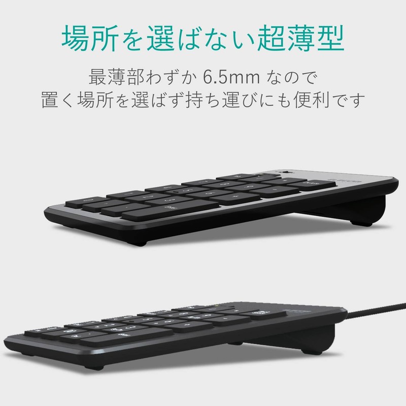 エレコム テンキー 有線 パンタグラフ 薄型 ブラック TK-TCP018BK