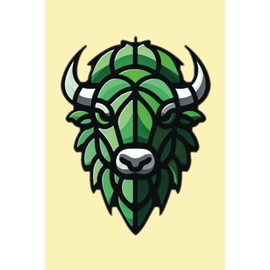 Bison Head Notebook-yellow background