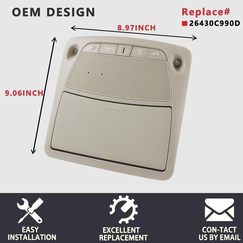 ORIVIN 26430C990D Overhead Console Map Reading Dome Light Lamp Ceiling