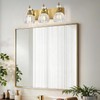 LIROUVET 3 Lights Brass Gold Crystal Bathroom Vanity LightsLight Fixtures