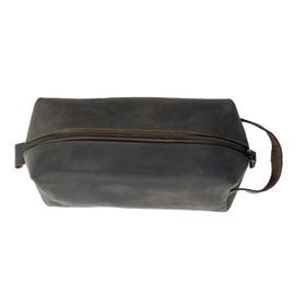 KAAL Crazy Horse Genuine Leather Toiletry Bag, Toiletry Bag for Men, Dopp Kit for Men, Toiletry Bag for Women, Travel Toiletry Organizer Dopp Kit Shaving Bag for Accessories (Green, Medium)