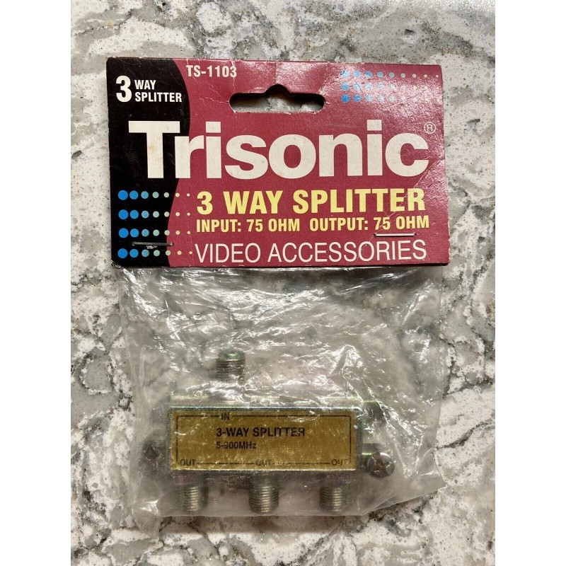 Trisonic TS-1103: 3 Way Splitter for Video Accessories w/ Screws