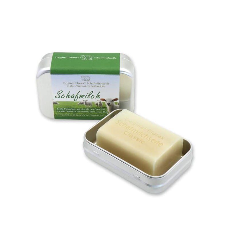 Classic Sheep Milk Soap 100g in an Aluminium Soap Box