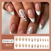 Spring Summer Flower Glue on Nails White French Tip Press