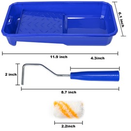 Mini Paint Roller Set, 2" Microfiber Paint Roller, 6* Roller Sleeves, 1* Paint Tray, 1* Small Paint Rolle Frame, Short Pile Microfibre Paint Roller Set for DIY Painting on Walls & Ceilings
