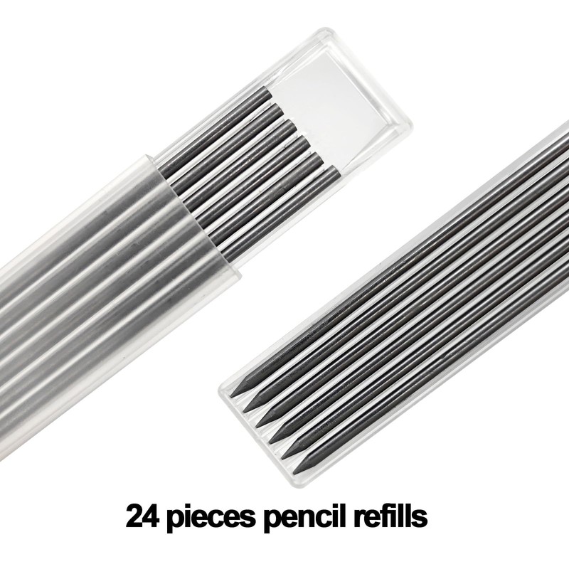 Desenda 24pcs Pencil Refills, 2.8mm Pencil Refills for Carpenter Pencils,