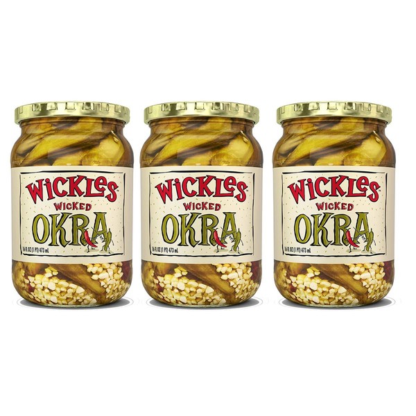 Wickles Wicked Okra, 16 OZ (Pack of 3)