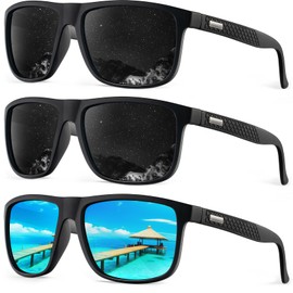 HENGOSEN Polarised Sunglasses Men Sports: Polarized Sunglasses Running Fishing Driving Sun Glasses with UV Protection 3 PACK