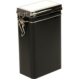 kleine Dose mit Aromabügelverschluss, schwarz