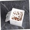 Zerodeko Cotton Swabs Storage Box with Lid Marble Design Compartment
