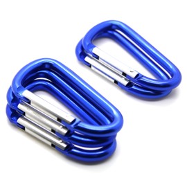 OnDepot 50 Pack of 3 Carabiner Spring Belt Clip Lot Snap Key Chain 75mm Aluminum Color, Black/Blue/Silver/Mix Color (Blue 3" (50 Pack))