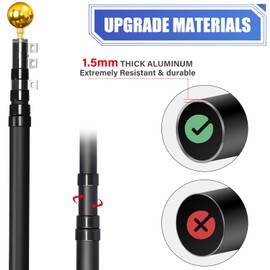 Gientan 20FT Telescopic Flag Pole Kit, Heavy Duty Aluminum Telescoping Flagpole, Extra thick Outdoor in Ground Flag Poles with 3x5 American Flag for Yard, Residential or Commercial