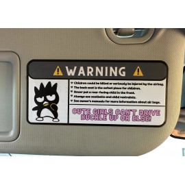 Sanrio US Seller  Kuromi Funny Car Airbag Warning Stickers Kuromi Kirby Badtz maru - Badtz maru