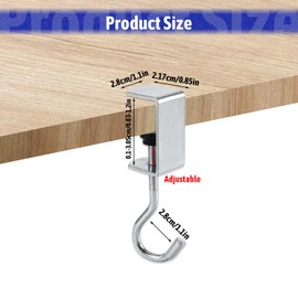 2 Pieces Desk Mount Bag Holder Hook Clamp Stand up Desk Store Clamp-On Under Desk Headphone Hanger Backpack Handbag and Purse Holder Cable Clip Organizer for Table Desk Under Counter