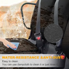 REARACE UTV Seat Covers, Waterproof Split Bench Seat Cover Set w/Headrest Cover Fit for Can Am Defender HD7 HD9 DPS CAB