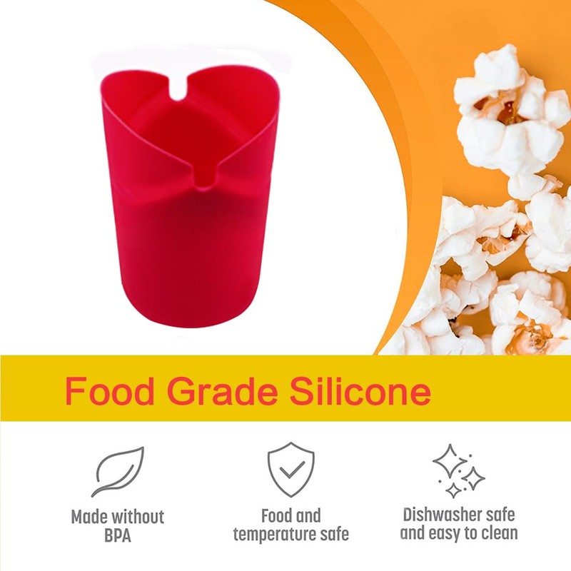 Fglmctsh The Original Microwave Popcorn Popper, Silicone Popcorn Maker Collapsible