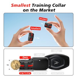 Tiniest Cat Shock Collar, Lightest Cat Training Collar with Remote for Small Cats 5-15lbs & Medium Large Cats/Puppies, Waterproof, Rechargeable, 1300ft Range(Red)
