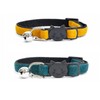 Velvet Cat Collars with Bell. Safe Quick Release Breakaway Buckle | Zacal Cat Collars (Mustard & Emerald Green, Pack of 2)