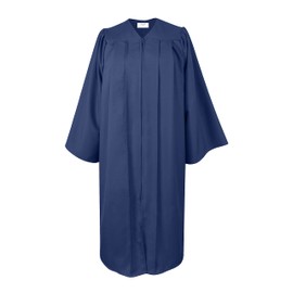 Herrenbek Matte Graduation Gown Only Unisex Adult Choir Robe for College Church Judge, Navy Blue, size 48