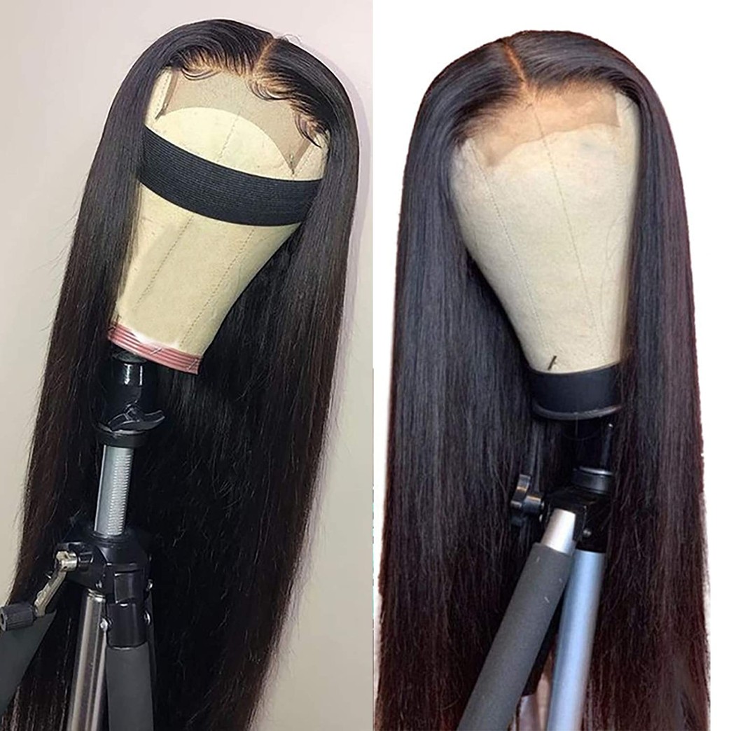 Megalook Lace Front Wigs Human Hair Wigs 24inch Straight Human Hair Lace Front Wigs For Black Women 4x4 Lace Wigs Pre Plucked Hairline with Baby Hair