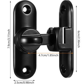 Suithink Barn Door Latch 90 or 180 Degree Slide Black Lock Home Security Lock for Cabinets,Bathroom,Barn Door