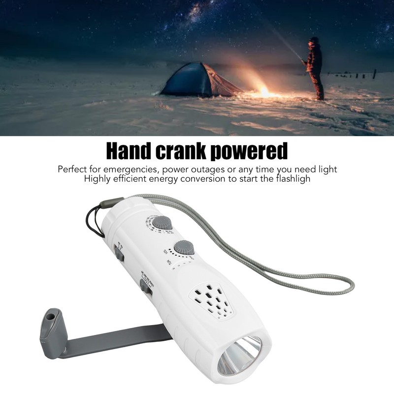 Hand Crank Flashlight Radio Portable Multifunctional Support AM FM SOS