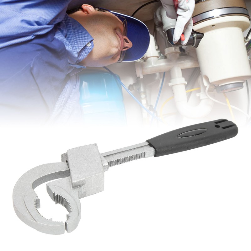 Multifunctional Sink Wrench Adjustable Spring Large Opening Faucet Spanner Plumbing