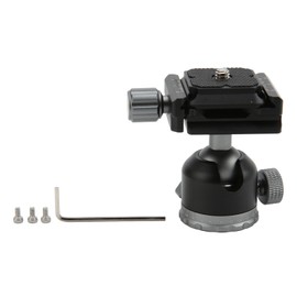 Mini Aluminum Alloy Ball Head 360° Panoramic Ball Head with Quick Release Plate Bubble Level for Tripod Monopods Digital Cameras