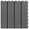 vidaXL WPC Decking Tiles, 11.8"x11.8", Set of 11, Durable Water