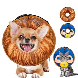 Ladadee Inflatable Dog Cone Collar After Surgery, Soft Recovery Suit Dog Cat Cone Collar Alternative for Dogs Cats, Dog Neck Donut Elizabethan Collar Cone for Small Medium Large Dogs to Stop Licking