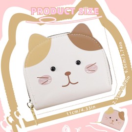 Energather Card Wallet, PU Leather Purse for Women, Cute Purse Ladies Small for Work, Shopping, Dating, pink, S, Casual