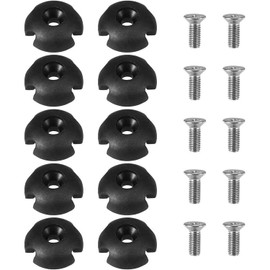 Songholee 10-Piece Round Rope Buckle Deck Line Guide Slot Accessories for Kayak, Canoe, and Boat
