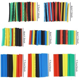164 Pieces Heat Shrink Tubing - Electrical Cable Shrink Cable Kit 2:1 Electric Insulation Heat Shrink Wrap Cable Sleeve 5 Colors in 8 Sizes