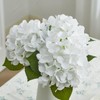 Vicrol 24" White Full Faux Hydrangea Flowers, Real Touch Hydrangeas