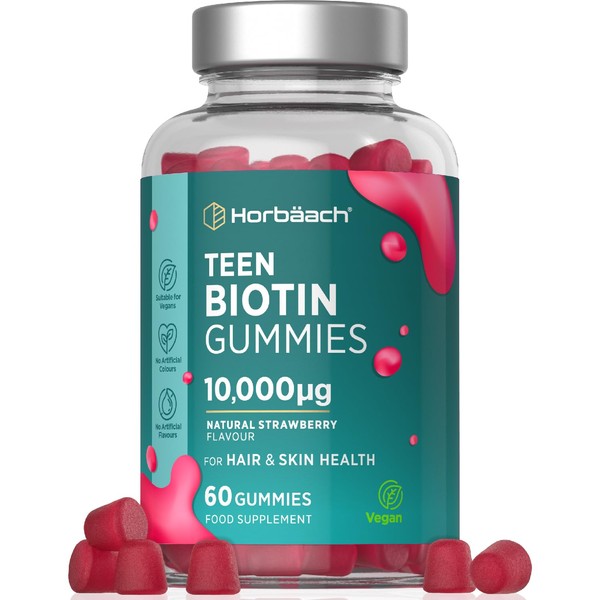 Biotin Gummies for Teens | 60 Count | Natural Strawberry
