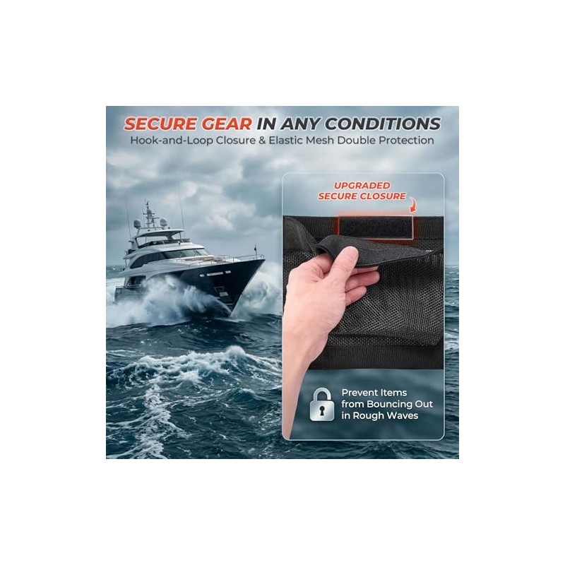 Self-Adhesive Storage Mesh Bag for Boats - Waterproof Organizer