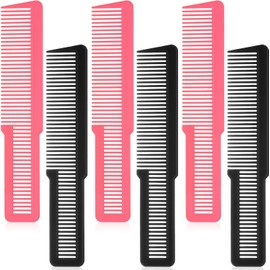 6 Pcs Hair Cutting Comb Professional Styling Comb Barber Styling Hair Comb Clipper Cutting Comb for Stylists and Barbers (Black, Pink)
