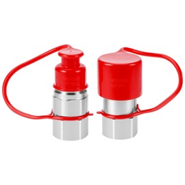 QWORK 3/4" SAE Flat Face Hydraulic Quick Connect Couplers, 1/2 Body, Non-Spill Valves, Zinc Nickel Plating, Compatible with Skid Steer Loaders