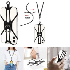 K-S-Trade Qualitativ & Innovativ 3in1 Handykette Handyband Handykordel Halsband Smartphone-Ring Handy-Ring Für Oppo Reno8 Pro Global Fingerhalterung