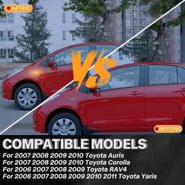 Sequential LED Side Marker Lights Amber Dynamic fit for Toyota Yaris 2006-2011, RAV4 2006-2009, Auris Corolla 2007-2010 Front Fender Turn Signal Indicator Lamp Clear Lens 2Pcs