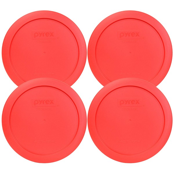 Pyrex 7201-PC Round Red 6.5" 4 Cup Lid for Glass Bowl 4 Pack