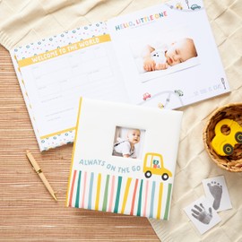C.R. Gibson Always On the Go! Baby Memory Book - Active Baby's Milestones, Memory Book for Baby's First Year