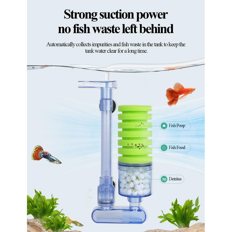 boxtech Aquarium Biochemical Sponge Filter, Ultra Quite Aquarium Single Head