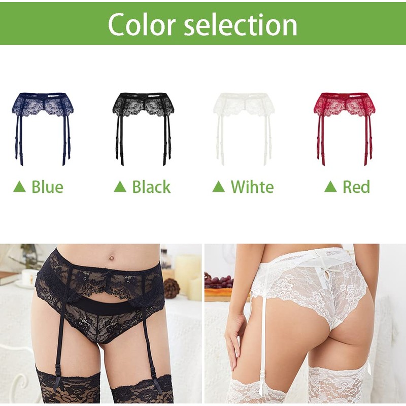 Confonze Liguero de encaje para mujer, sexy, tirantes para medias