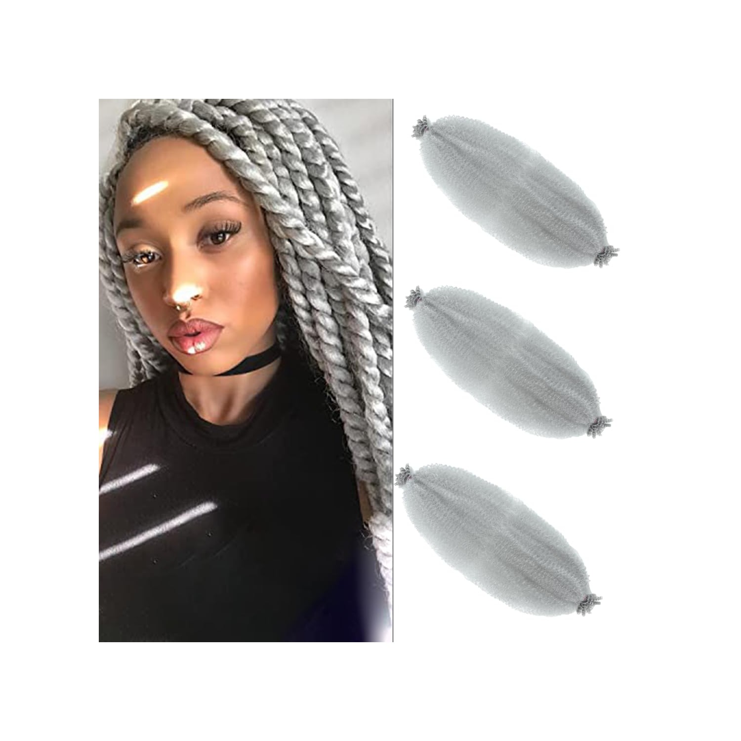 Springy Afro Twist Hair 20 Inch 3 Packs Pre Fluffed Marley Twist ...