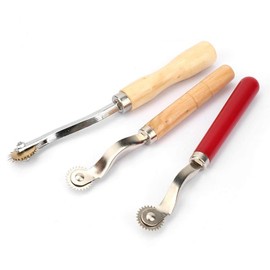 sjlerst Marcador de Puntada de Mango de Madera de Alta Calidad, Ruleta de Costura, Papel Tapiz de Papel para Tela de Corte de Tela