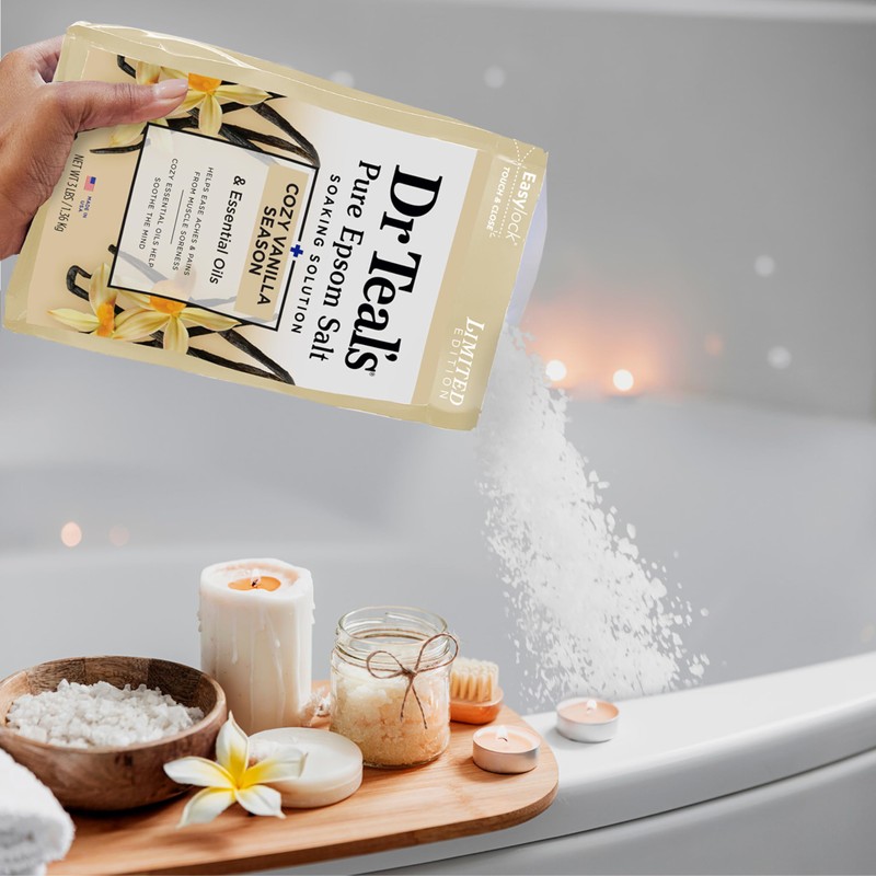 Dr Teal's Epsom Salt Magnesium Soak, Limited Edition Cozy Vanilla