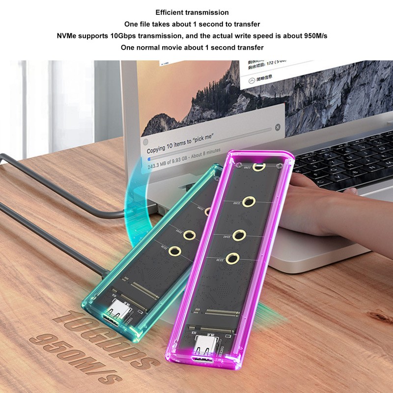 M.2 Nvme PCIE NGFF for SATA External Portable Enclosure Case